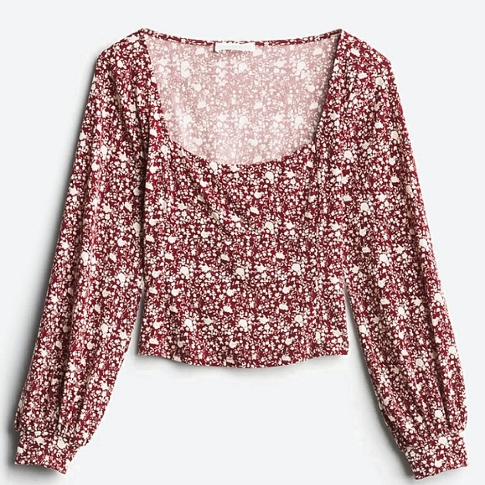 Naomi Square Neck Cropped Knit Top